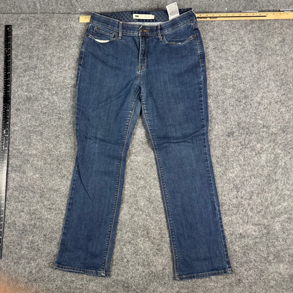 Levis Jeans Womens Size 12 Blue 525 Straight Leg Perfect Waist Dark Wash Stretch